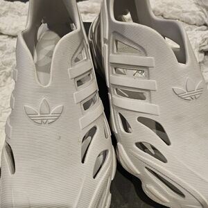 Adidas White Cut-Out Slip-On Shoes